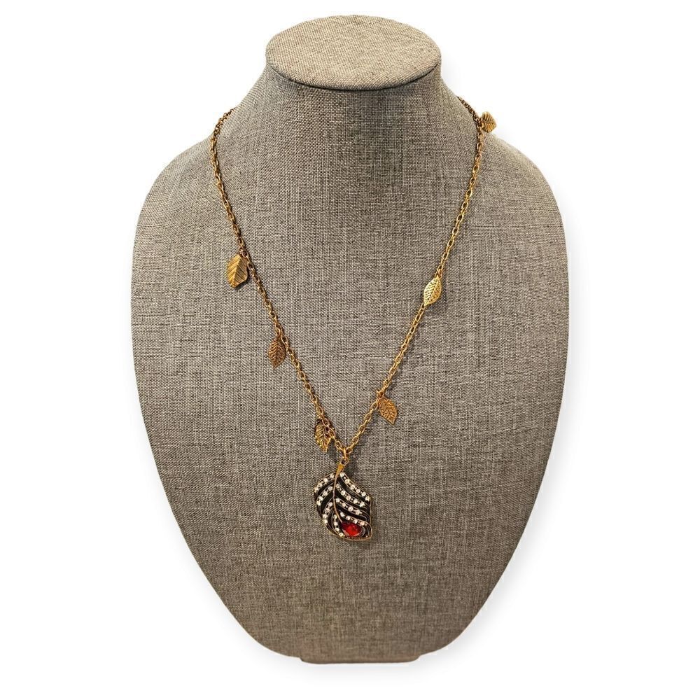 Amrita Singh Antique 18k Gold-Plated Brass Peacock Feather Pendant Necklace - Picture 11 of 11